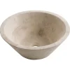 Vasque à poser ronde en travertin l.40,6xH.15 cm, Casa Linéa Manon