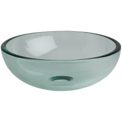 Vasque à poser ronde petit diamètre 31 cm en verre transparent