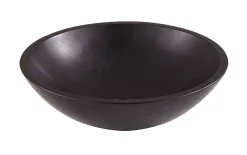 Vasque à poser ronde pierre naturelle noire GoodHome Tumen