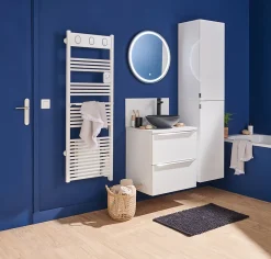 Vasque à poser ronde pierre naturelle noire GoodHome Tumen