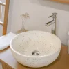 Vasque à poser ronde terrazzo couleurs chaudes Ø38 x H.13,5 cm Homesight Jane