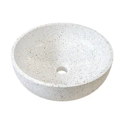 Vasque à poser ronde terrazzo couleurs chaudes Ø38 x H.13,5 cm Homesight Jane