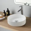 Vasque à poser striée Ania 36cm blanche