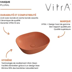 Vasque à poser VITRA Plural VitrA Clean terre rouge mat