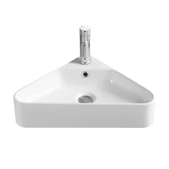 Vasque à suspendre d'angle en céramique blanche 42,5cm