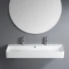 Vasque à suspendre rectangulaire céramique blanc Malaga