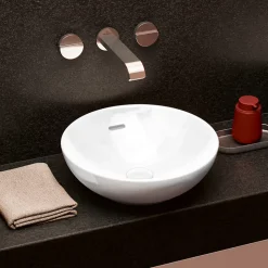 Vasque 38 x 38 ronde à poser VILLEROY ET BOCH Loop & Friends non meulé blanche sans trop plein