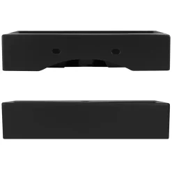 Vasque a poser carré noir lavabo ceramique salle de bain 605x365mm ML-Design
