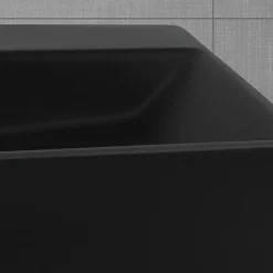 Vasque a poser carré noir lavabo ceramique salle de bain 605x365mm ML-Design