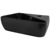 Vasque a poser noir ceramique lave-main Evier pour salle de bain 450x270x130 mm