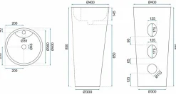 Vasque Autoportante Rea Blanka White Round
