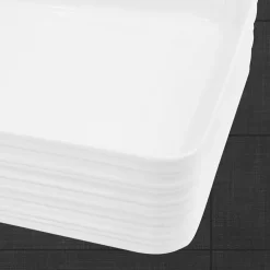 Vasque blanc rectangulaire en ceramique lavabo lave-mains a poser 680x380x120 mm
