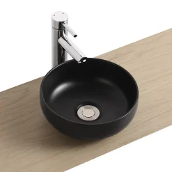 Vasque bol en céramique diamètre 26 x H.12 cm, noir, Homesight