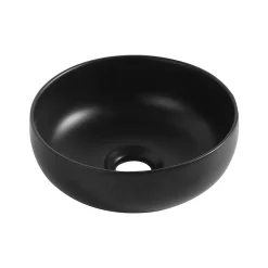 Vasque bol en céramique diamètre 26 x H.12 cm, noir, Homesight