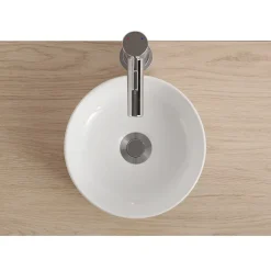 Vasque bol en céramique diamètre 26 x H.12 cm, blanc, Homesight