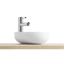 Vasque bol en céramique diamètre 26 x H.12 cm, blanc, Homesight