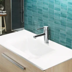 Vasque cémarique Blanc à encastrer 75 x 35 cm Lavabo de salle de bain encastrable