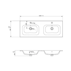 Vasque céramique 120Cm KALI - bain-bain