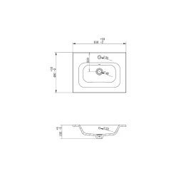 Vasque céramique 60Cm KALI - bain-bain