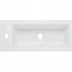 Vasque céramique traditionnelle SANINDUSA a encastrer par dessus rectangulaire Alicante 410 blanc