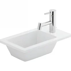 Vasque céramique traditionnelle SANINDUSA a encastrer par dessus rectangulaire Alicante 410 blanc