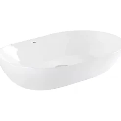 Vasque céramique traditionnelle SANINDUSA ovale a poser sur plan 60x38 Sanlife blanc