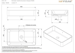 Vasque céramique traditionnelle SANINDUSA rectangulaire a poser sur plan 60x35 Sanlife blanc