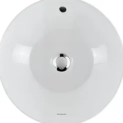 Vasque céramique traditionnelle SANINDUSA ronde a poser sur plan D38 Sanlife blanc