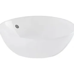 Vasque céramique traditionnelle SANINDUSA ronde a poser sur plan D38 Sanlife blanc