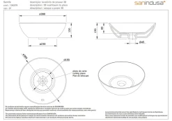 Vasque céramique traditionnelle SANINDUSA ronde a poser sur plan D38 Sanlife blanc