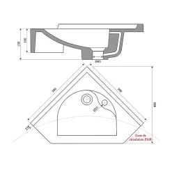 Vasque d'angle suspendue RESIANGLE- 50x50cm