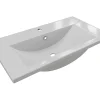 Vasque de salle de bain semi-encastrée rectangle en céramique - 71,5 cm - Blanc - YASMAC II
