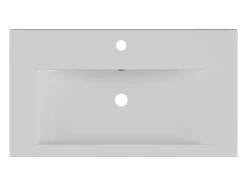 Vasque de salle de bain semi-encastrée rectangle en céramique - 71,5 cm - Blanc - YASMAC II