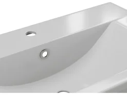 Vasque de salle de bain semi-encastrée rectangle en céramique - 71,5 cm - Blanc - YASMAC II
