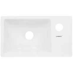 Vasque en céramique blanc avec bonde de vidage pour salle de bain 350x205x125 mm