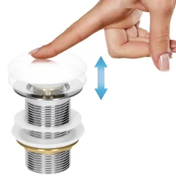 Vasque en céramique blanc avec bonde de vidage pour salle de bain 350x205x125 mm