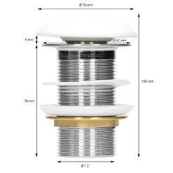 Vasque en céramique blanc avec bonde de vidage pour salle de bain 350x120 mm