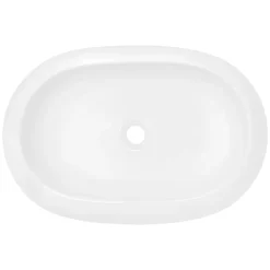 Vasque en céramique blanc avec bonde de vidage pour salle de bain 630x420x120 mm