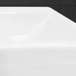 Vasque en céramique blanc avec bonde de vidage pour salle de bain 415x360x130 mm