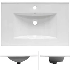 Vasque encastré lavabo Evier salle de bain en ceramique blanc 710 x 465 x 175 mm