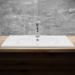 Vasque encastré lavabo Evier salle de bain en ceramique blanc 710 x 465 x 175 mm