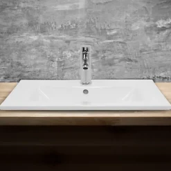 Vasque encastré lavabo Evier salle de bain en ceramique blanc 610 x 465 x 175 mm