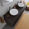 Vasque Lavabo rond design à poser Diamètre 40cm en fonte minérale - Blanc mat - DURAVOLO