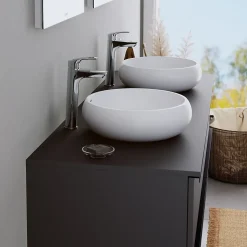 Vasque Lavabo rond design à poser Diamètre 40cm en fonte minérale - Blanc mat - DURAVOLO
