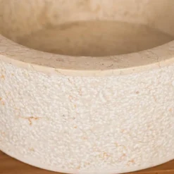 Vasque lave main à poser de salle de bain en marbre Elbe crème 35 cm