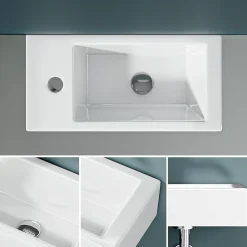 Vasque lave-mains sortie gauche (36,5x18x9cm) - DILECI