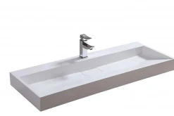 Vasque moderne suspendue120x46x15cm en marbre coulé avec trous prépercés - BS6001