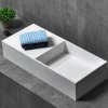 Vasque moderne 75x32,5x15cm Lavabo en fonte minérale, Lave main à poser avec bonde - TWG08
