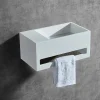Vasque murale design, Lave main fonte minérale Salle de bain, Blanc mat, 35,5x20x16cm, BA2105 + cache blanc + rangement à gauche