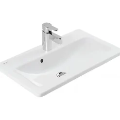 Vasque murale ou à encastrer céramique traditionnelle SANINDUSA Look 103x36 blanc